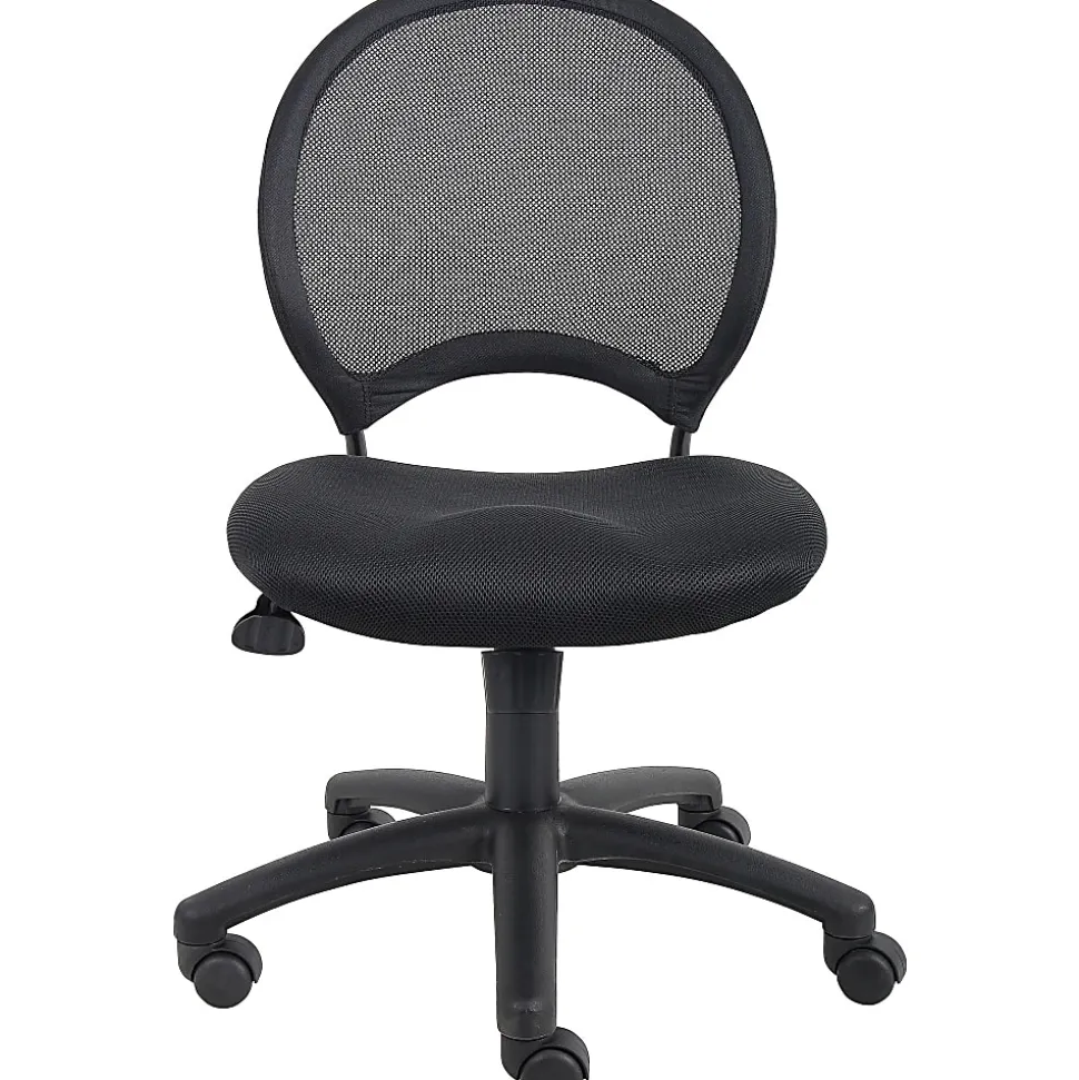 Boss Office Products Mesh Armless Task Chair, Black