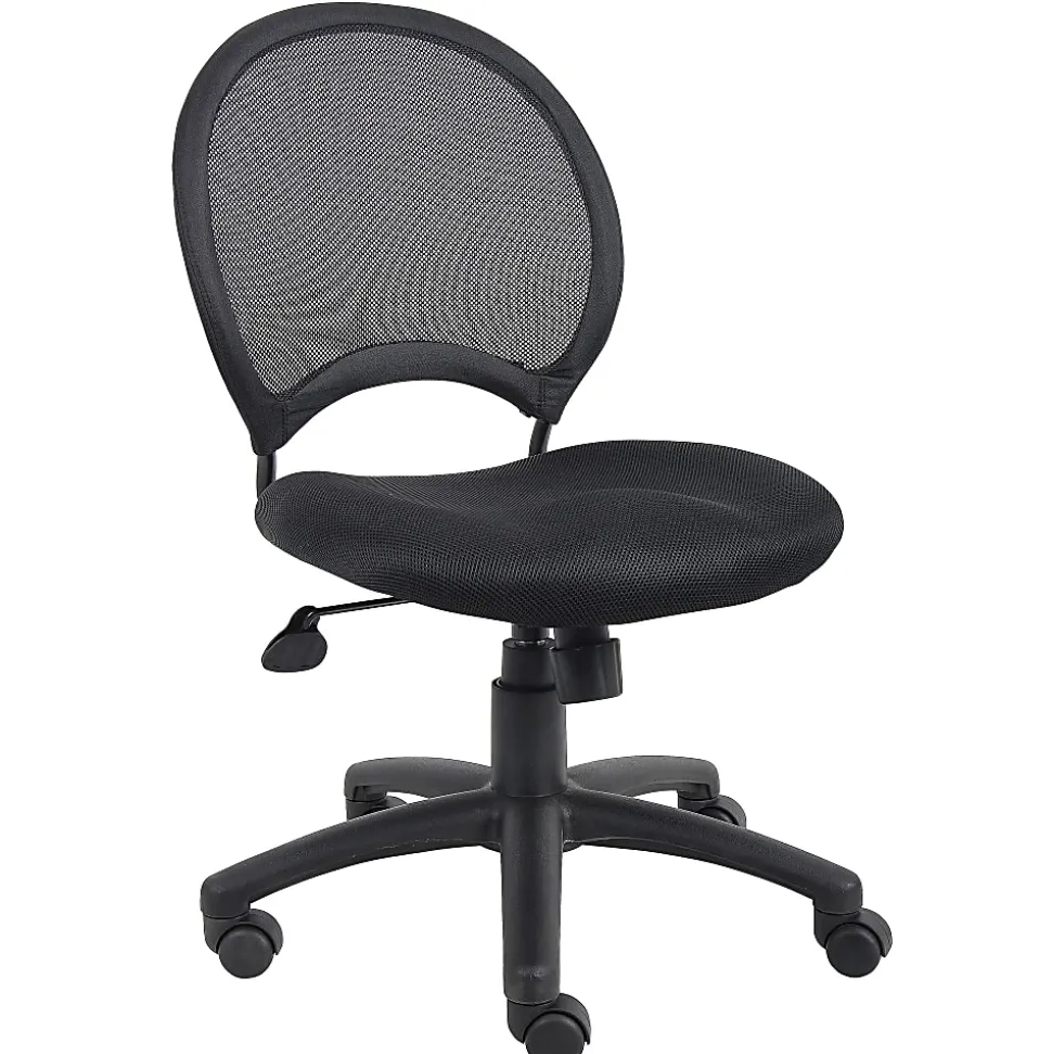 Boss Office Products Mesh Armless Task Chair, Black
