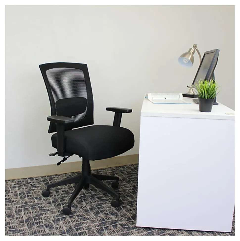Boss Office Products Mesh-Back 3-Paddle Task Chair, Black/Gray
