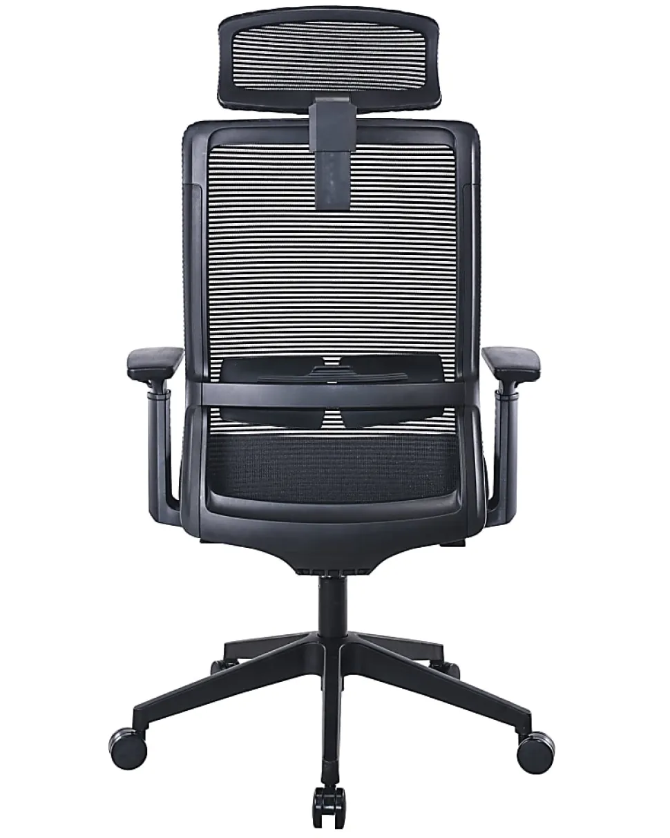 Boss Office Products Mesh High-Back Task Chair With Headrest, Black