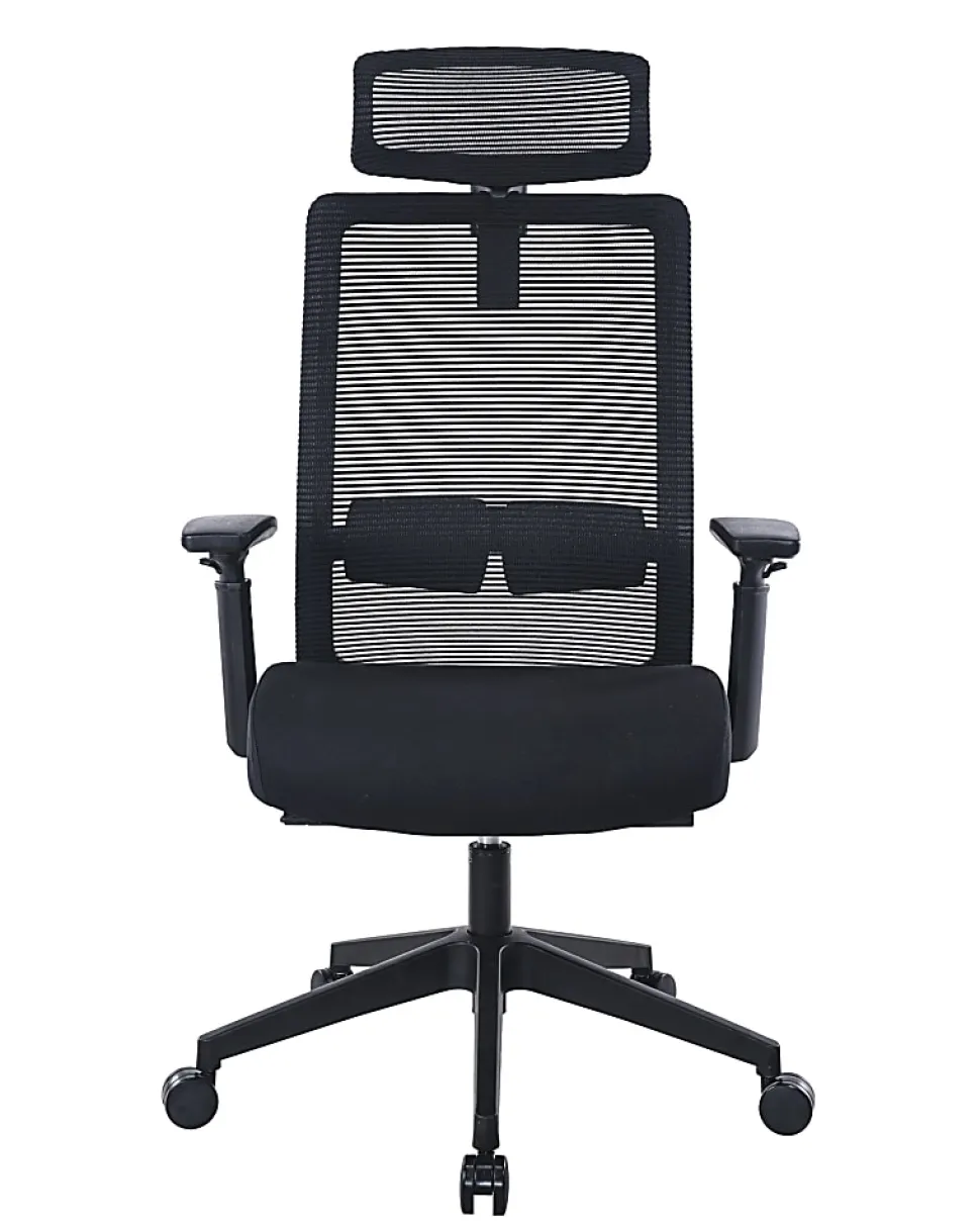 Boss Office Products Mesh High-Back Task Chair With Headrest, Black