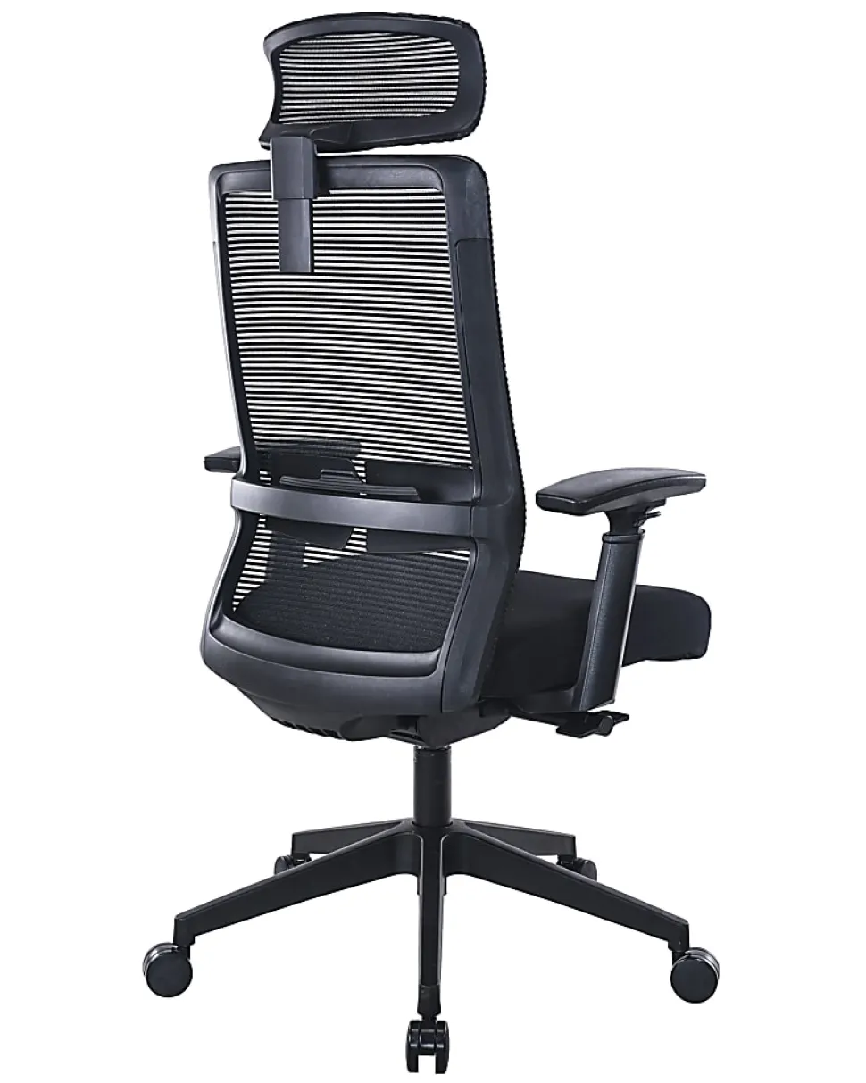 Boss Office Products Mesh High-Back Task Chair With Headrest, Black