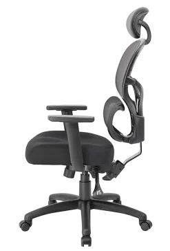 Boss Office Products Mesh Multifunction Mid-Back Task Chair With Headrest, Black