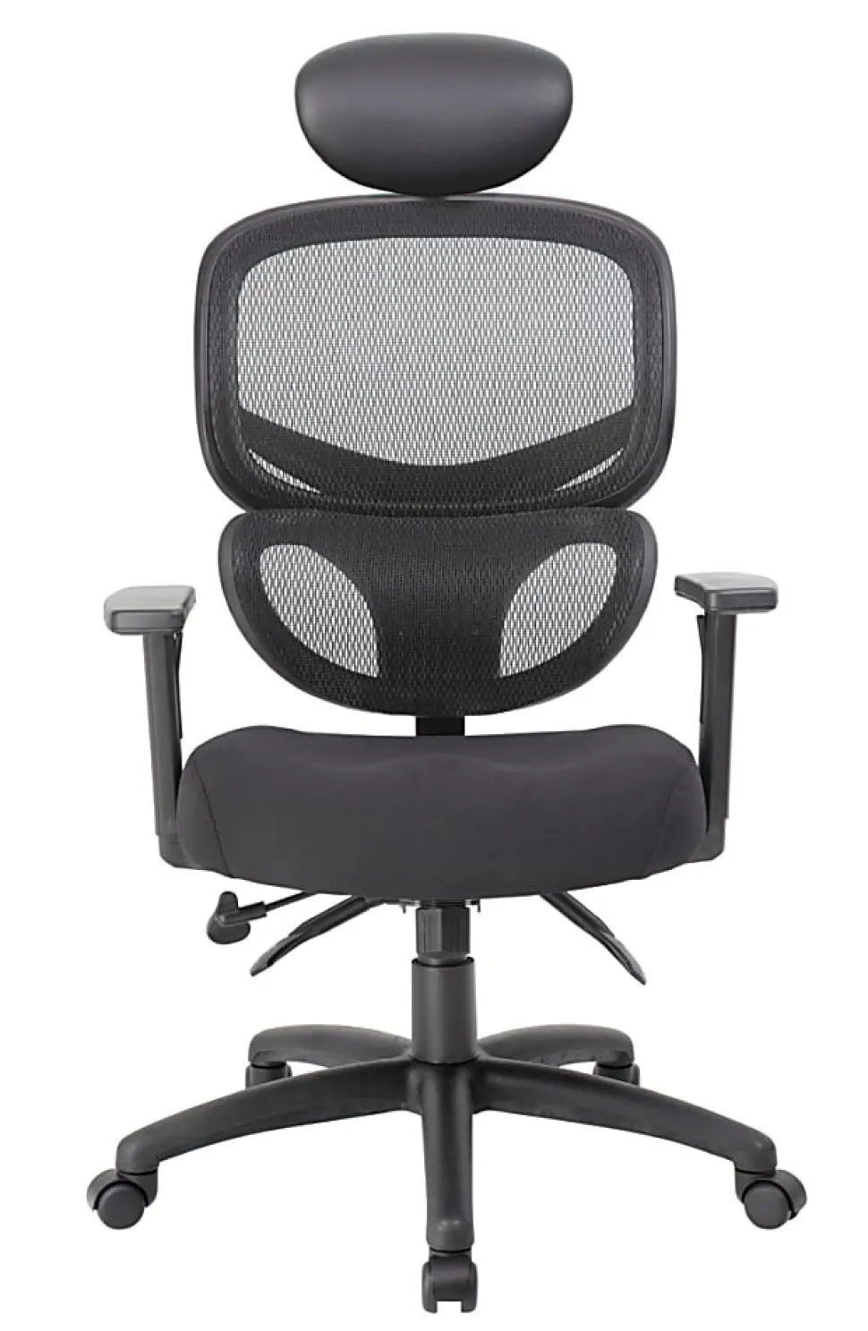 Boss Office Products Mesh Multifunction Mid-Back Task Chair With Headrest, Black
