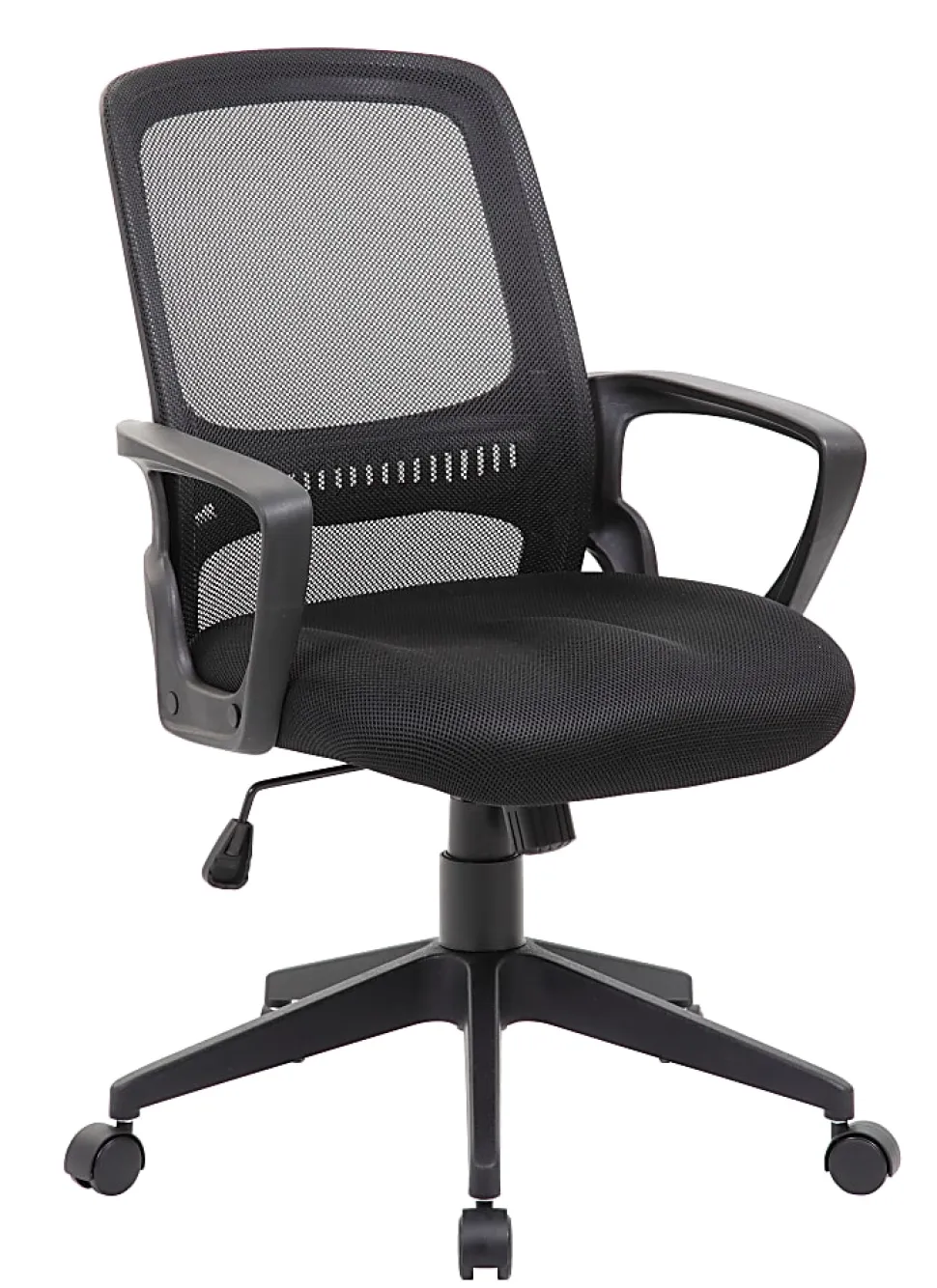 Boss Office Products Mesh Task Chair With Loop Arms, 37"-39", Black