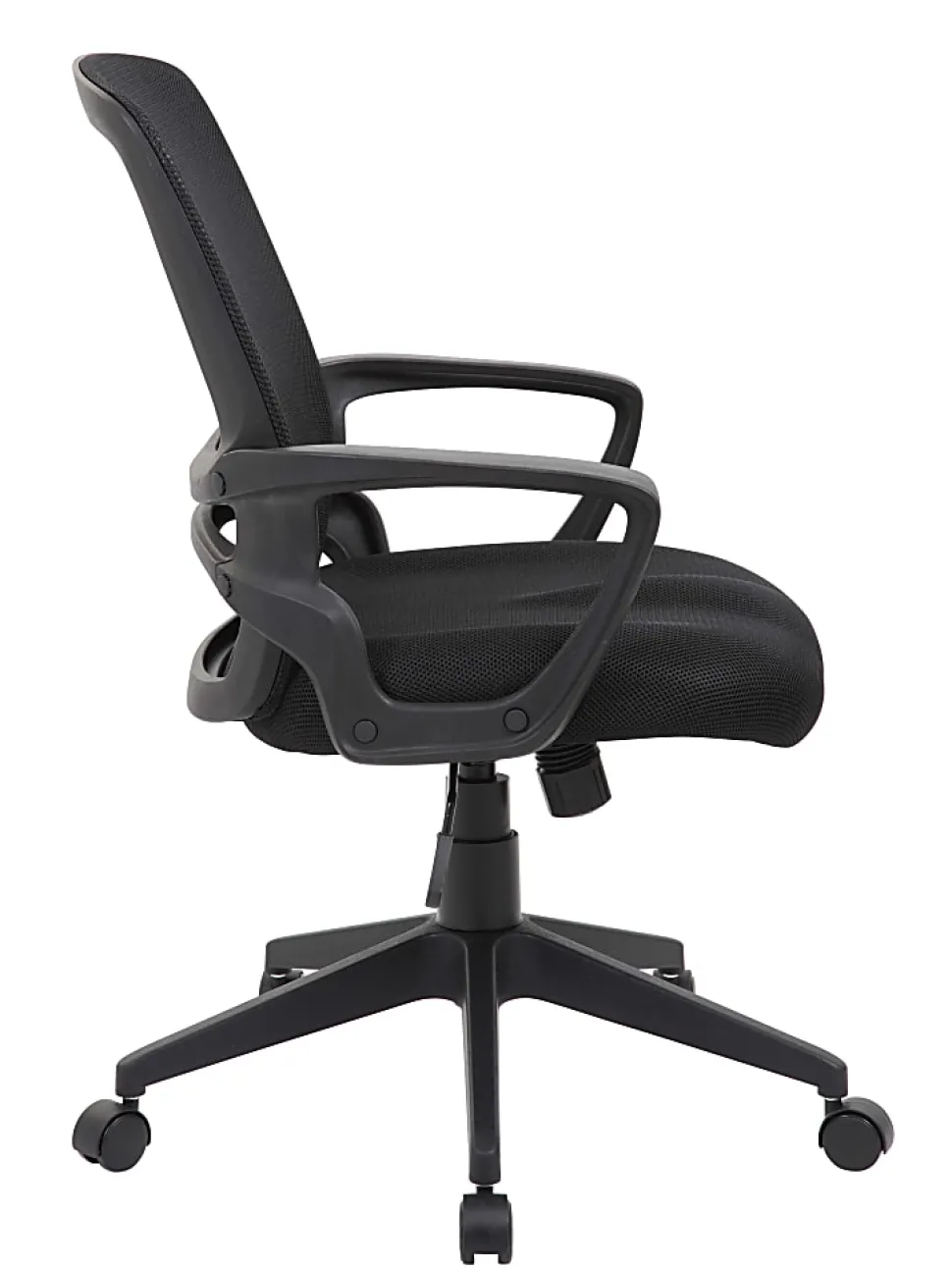 Boss Office Products Mesh Task Chair With Loop Arms, 37"-39", Black