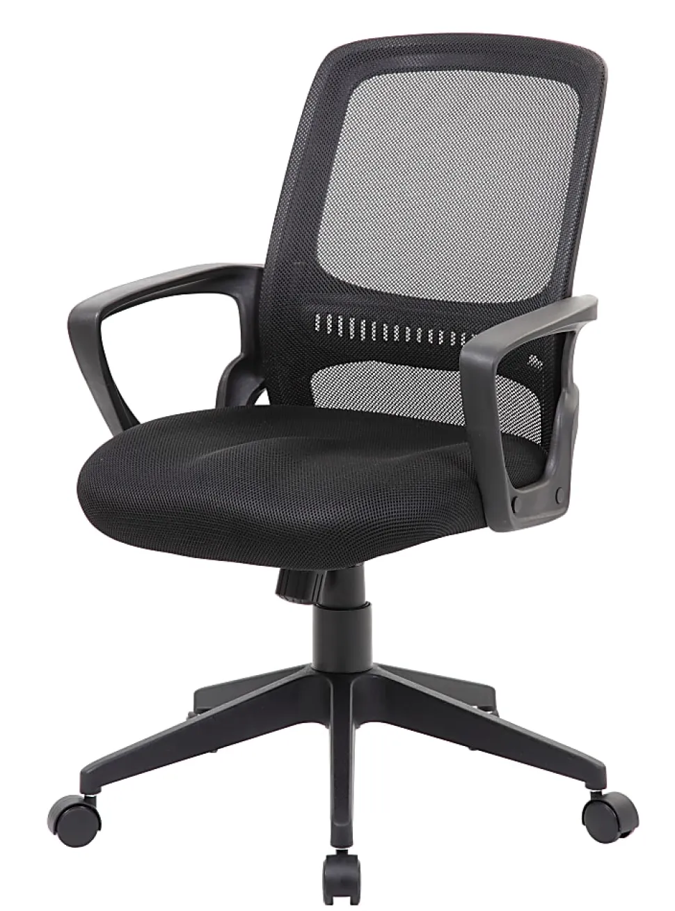 Boss Office Products Mesh Task Chair With Loop Arms, 37"-39", Black