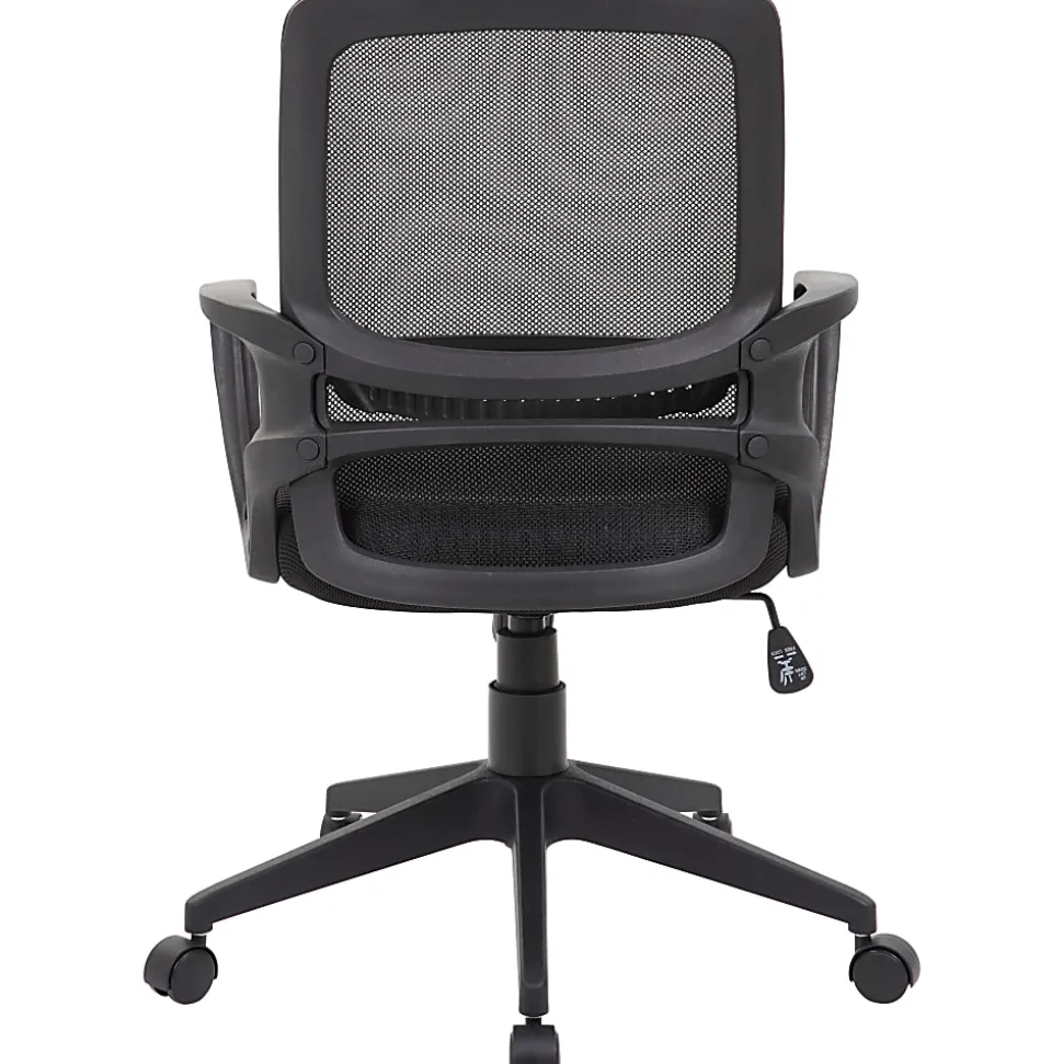 Boss Office Products Mesh Task Chair With Loop Arms, 37"-39", Black
