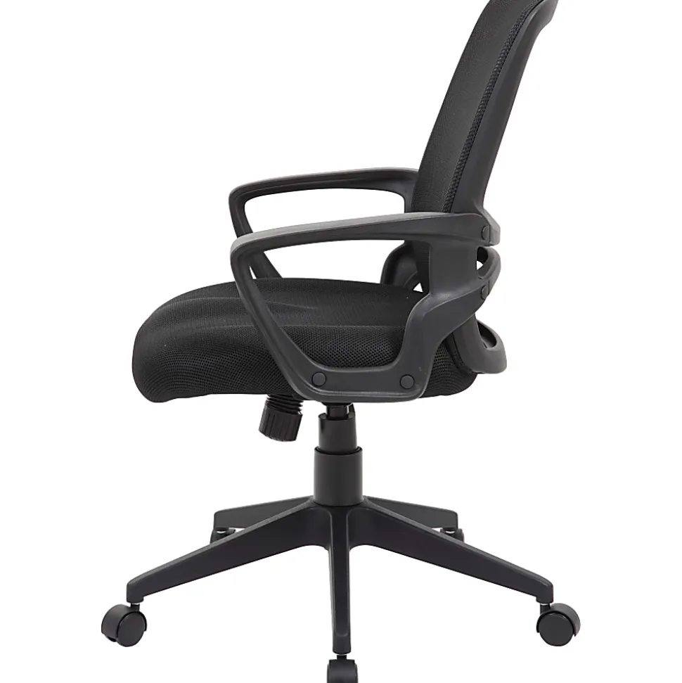 Boss Office Products Mesh Task Chair With Loop Arms, 37"-39", Black