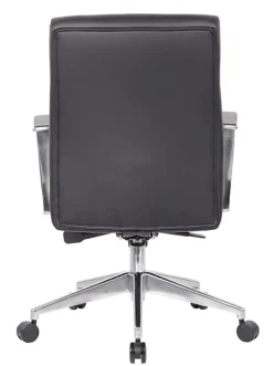 Boss Office Products Modern Ergonomic Vinyl High-Back Conference Executive Office Chair, Black