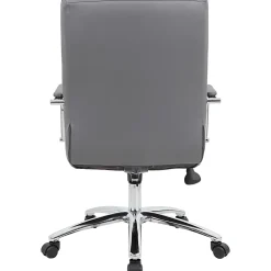 Boss Office Products Modern Executive Conference Ergonomic Chair, Caressoft™ Vinyl, Gray/Chrome