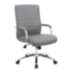 Boss Office Products Modern Vinyl High-Back Conference Executive Office Chair, Ribbed Gray