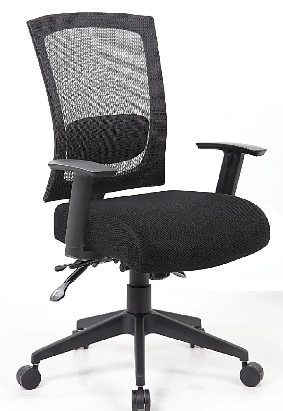 Boss Office Products Multifunction Mesh Mid-Back Task Chair, Mesh/Fabric, Black