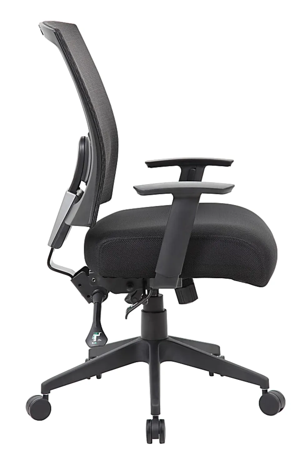 Boss Office Products Multifunction Mesh Mid-Back Task Chair, Mesh/Fabric, Black