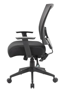 Boss Office Products Multifunction Mesh Mid-Back Task Chair, Mesh/Fabric, Black