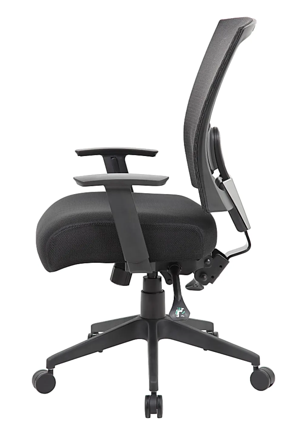 Boss Office Products Multifunction Mesh Mid-Back Task Chair, Mesh/Fabric, Black