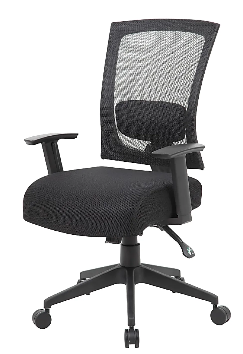 Boss Office Products Multifunction Mesh Mid-Back Task Chair, Mesh/Fabric, Black