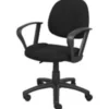 Boss Office Products Perfect Posture Ergonomic Fabric Mid-Back Deluxe Office Task Chair With Loop Arms, Black
