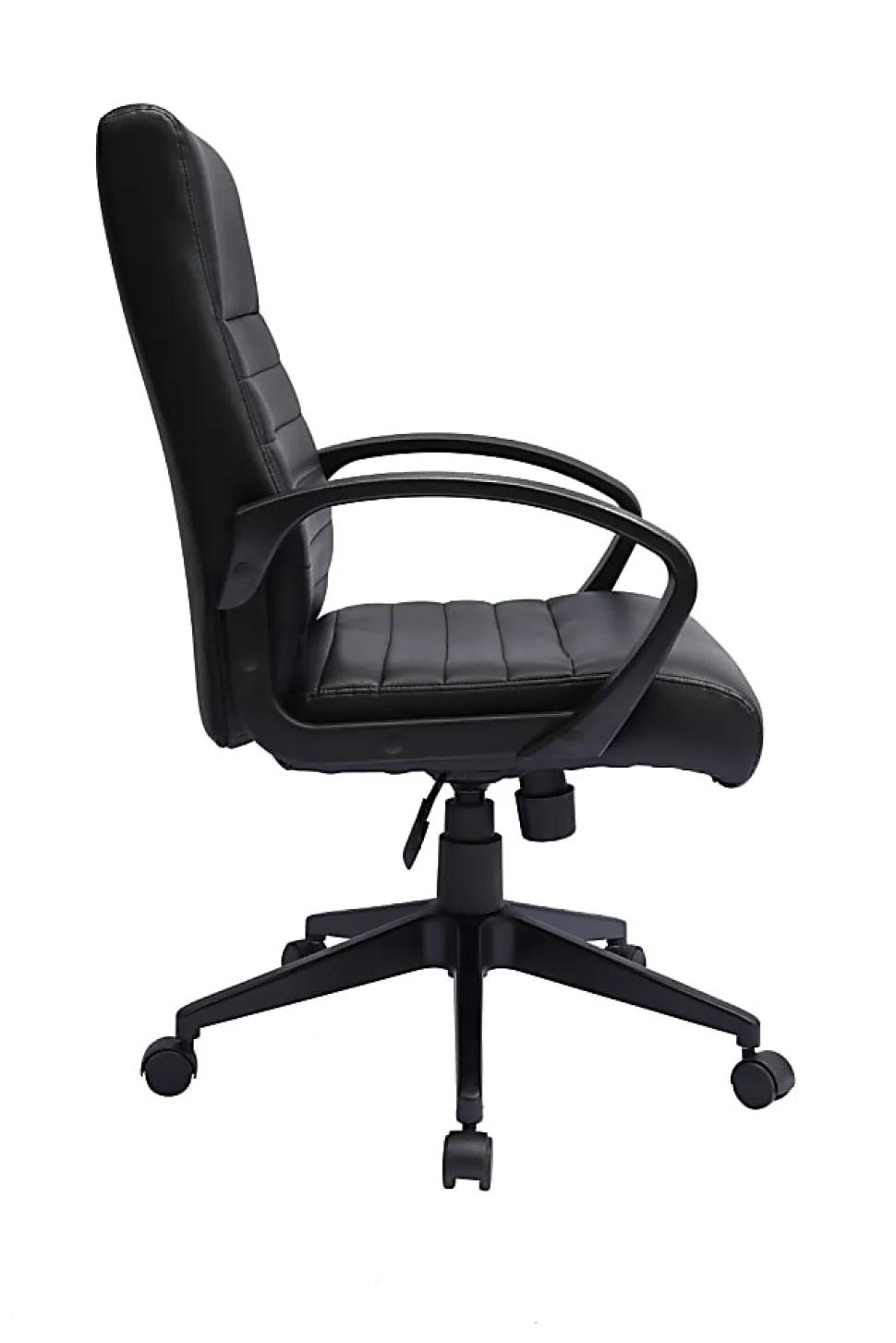 Boss Office Products Ribbed Back Ergonomic Faux Leather High-Back Task Chair, Black