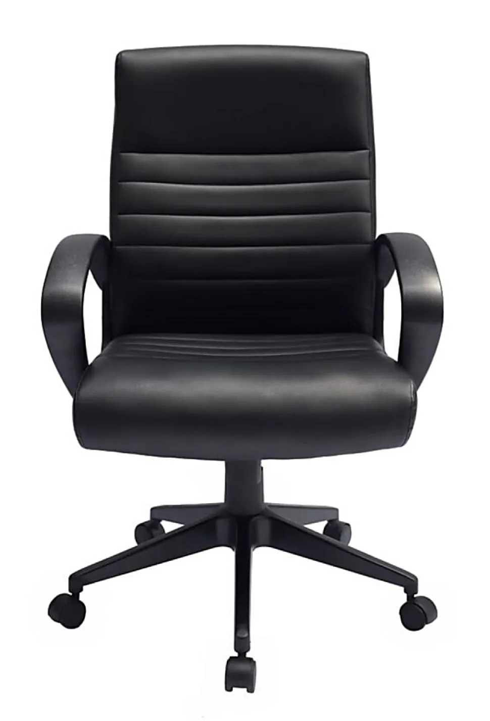 Boss Office Products Ribbed Back Ergonomic Faux Leather High-Back Task Chair, Black