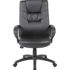 Boss Office Products Silhouette Ergonomic Bonded Leather High-Back Chair, Black
