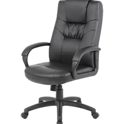 Boss Office Products Silhouette Ergonomic Bonded Leather High-Back Chair, Black