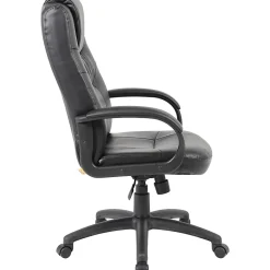 Boss Office Products Silhouette Ergonomic Bonded Leather High-Back Chair, Black