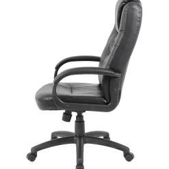 Boss Office Products Silhouette Ergonomic Bonded Leather High-Back Chair, Black