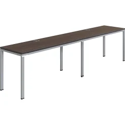 Boss Office Products Simple System Workstation Double Desks, 120" x 24", Driftwood