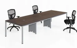 Boss Office Products Simple System Rectangular Conference Table, 29-1/2”H x 142”W x 47”D, Driftwood