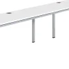 Boss Office Products Simple System Workstation Double Desks, 30"H x 96"W x 24"D, White