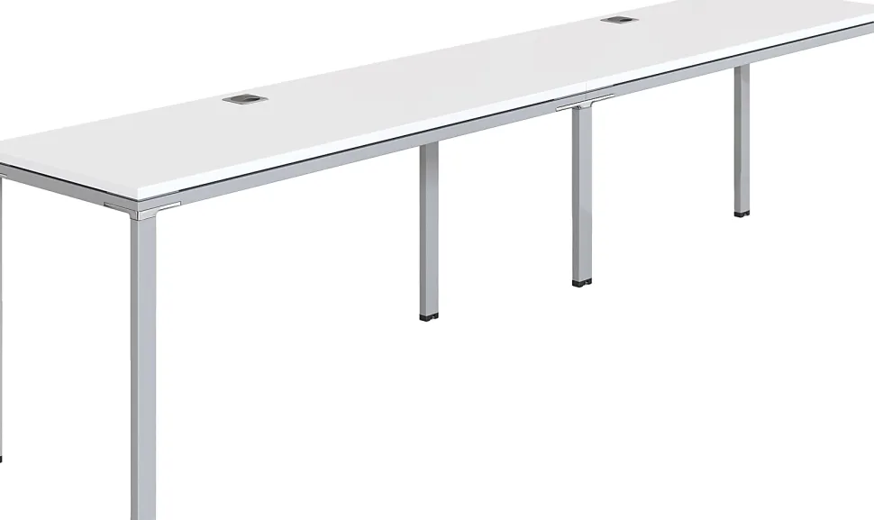 Boss Office Products Simple System Workstation Double Desks, 30"H x 96"W x 24"D, White