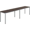 Boss Office Products Simple System Workstation Double Desks, 142" x 30", Driftwood