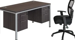 Boss Office Products Simple System Workstation Desk With 2 Pedestals, 60