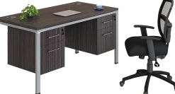 Boss Office Products Simple System Workstation Desk With 2 Pedestals, 60