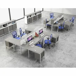 Boss Office Products Simple System Workstation Desk With Pedestal, 66