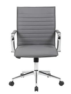 Boss Office Products Sleek Ribbed Task Chair, Gray