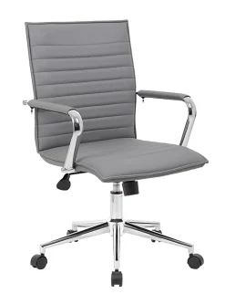 Boss Office Products Sleek Ribbed Task Chair, Gray