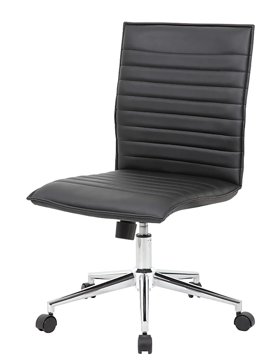 Boss Office Products Sleek Ribbed Armless Task Chair, Black