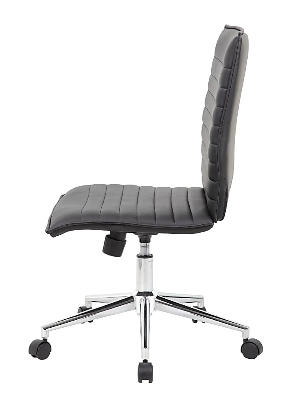 Boss Office Products Sleek Ribbed Armless Task Chair, Black