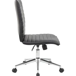 Boss Office Products Sleek Ribbed Armless Task Chair, Black