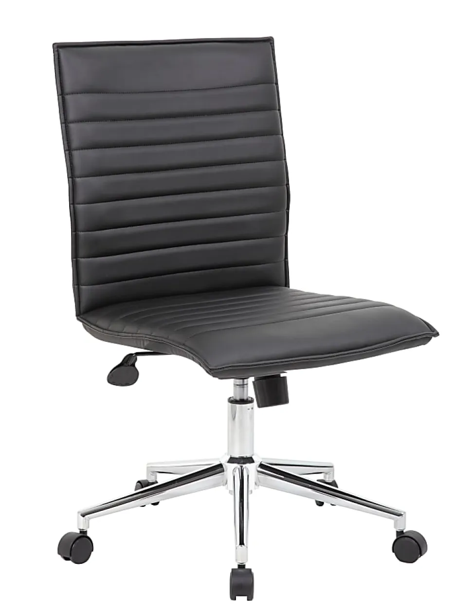 Boss Office Products Sleek Ribbed Armless Task Chair, Black