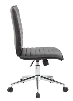 Boss Office Products Sleek Ribbed Armless Task Chair, Black