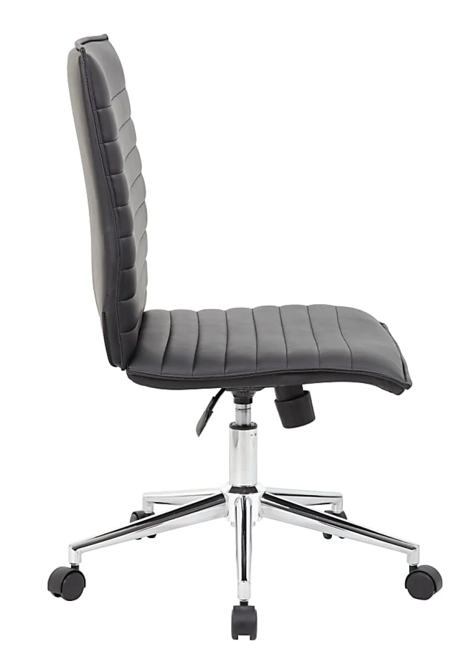 Boss Office Products Sleek Ribbed Armless Task Chair, Black