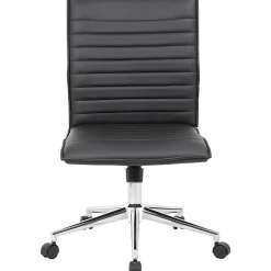 Boss Office Products Sleek Ribbed Armless Task Chair, Black