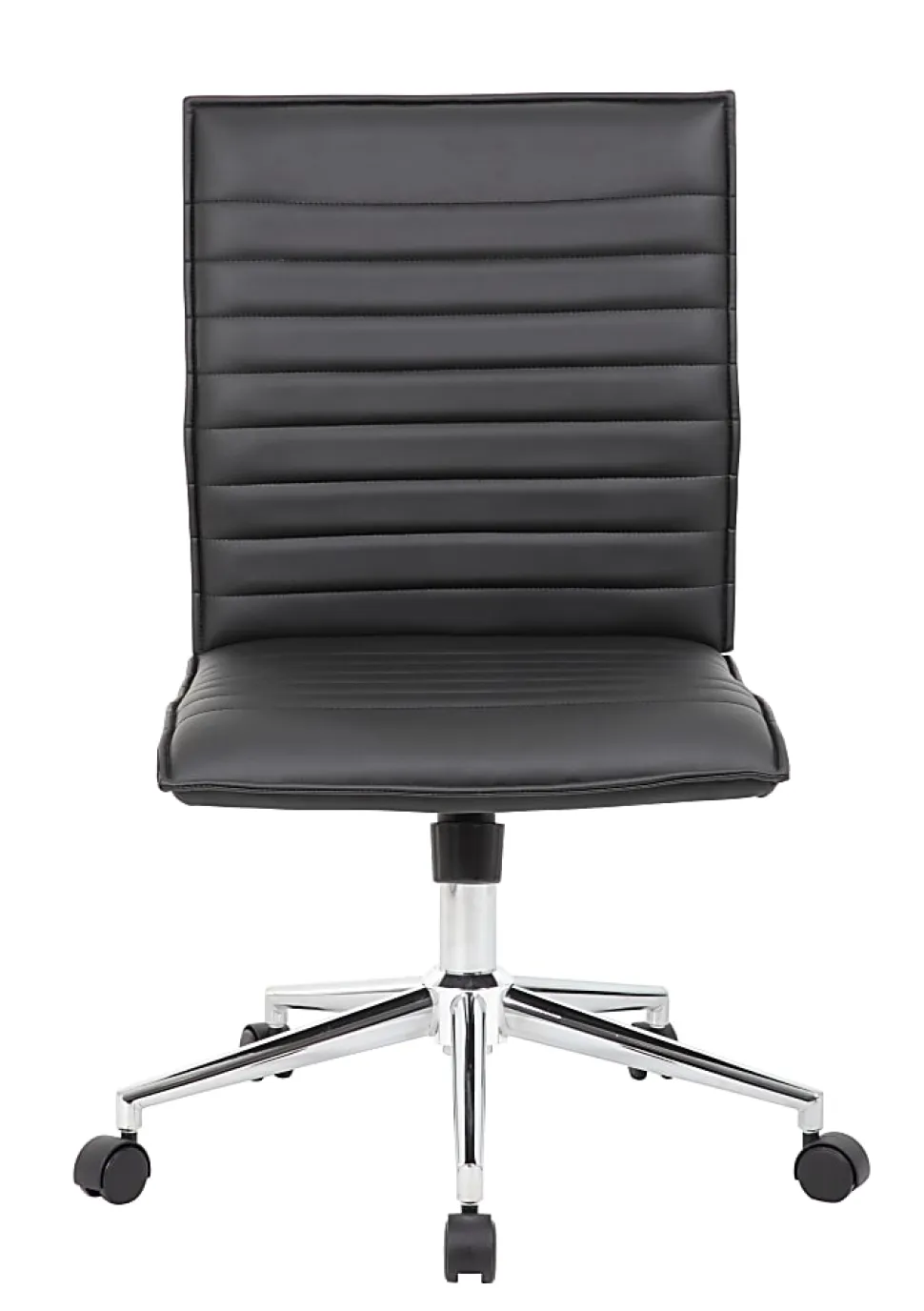 Boss Office Products Sleek Ribbed Armless Task Chair, Black