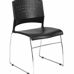 Boss Office Products Stack Chairs in Black, Set of 5