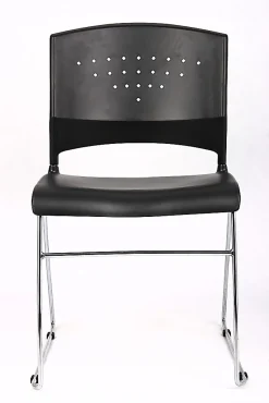 Boss Office Products Stack Chairs in Black, Set of 5