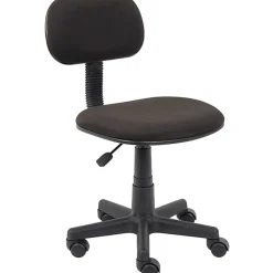 Boss Office Products Steno Fabric/Plastic Low-Back Task Chair, Black