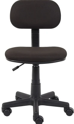 Boss Office Products Steno Fabric/Plastic Low-Back Task Chair, Black